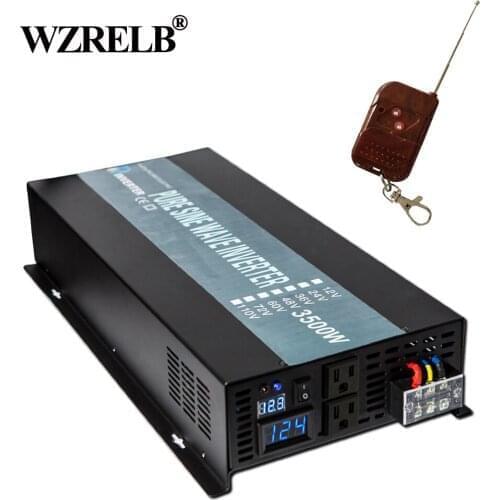 Solar Inverter 12V 220V 3500W Pure Sine Wave Power Inverter DC To AC Voltage Converter 24V/48V To 120V/230V/240V Remote Control