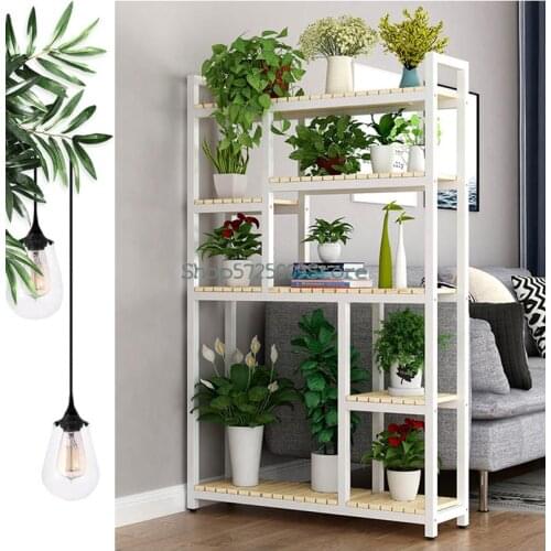 Balcony flower shelf rack wrought iron modern minimalist flower shelf flower pot rack living room multi-layer indoor floor type