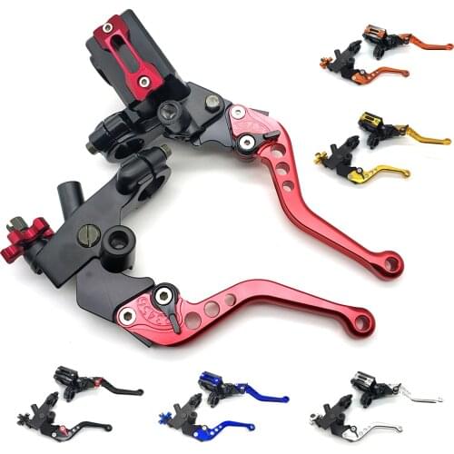 2PCS Aluminum Alloy CNC Motorcycle Brake Clutch Pump Hyfraulic Universal Brake Handle Master Cylinder Brake Lever Moto