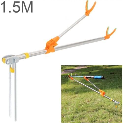 1.5m Fishing Rod Ground Inserted Stand Bracket Metal Stretch Pole Fishing Box Chair Holder