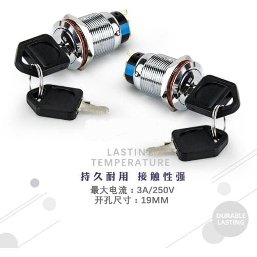 19MM 22MM Metal Key Switch 2 Position 3 Position Selection Knob Changeover Switch Button