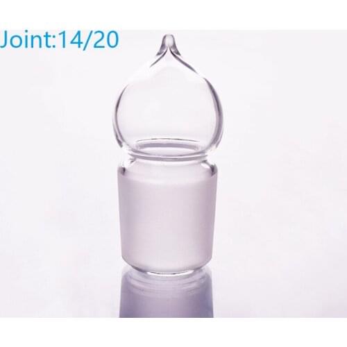 3pcs Transparent / brown glass stopper,Glass hollow plug,Joint 14/20,Grinding ball plug,Hollow plunger