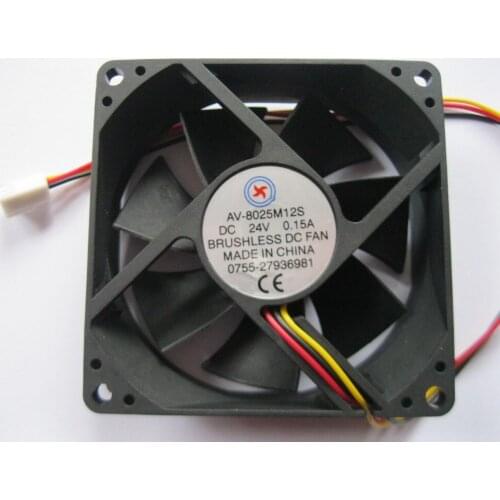 30 pcs Brushless DC Cooling 7 Blade Fan 8025S 24V 80x80x25mm 3Wires