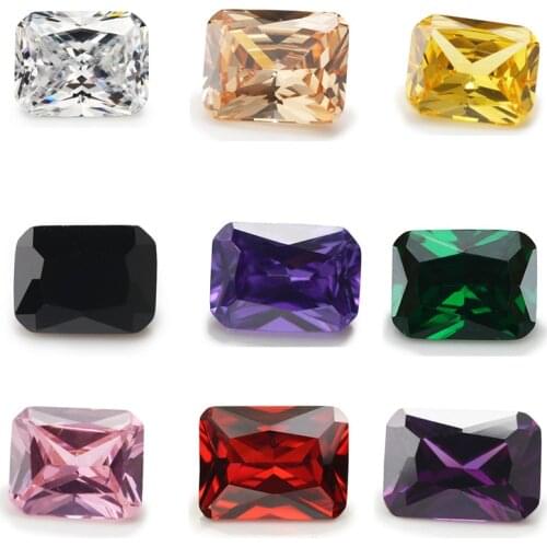 50pcs 2x3~13x18 AAAAA Octangle Shape White , Voilet,Olive , Purple, Black, Pink Cubic Zirconia Stone Loose CZ gems