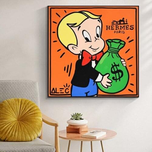 Alec Monopoly Rich Money Man Canvas Painting on the Wall Art Posters and Prints Graffiti Wall Art Pictures Home Decoration