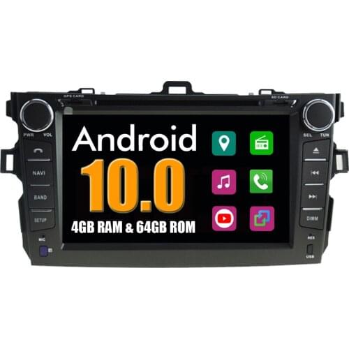 RoverOne Car Multimedia Player For Toyota Corolla Altis 2007-2012 Android 10 Octa Core DVD Radio Stereo Bluetooth GPS Head Unit