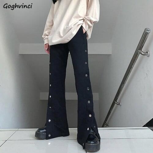 Casual Pants Women Summer Single Breasted New Designers Streetwear Fashion Korean Style Straight Trousers Students Cool Female