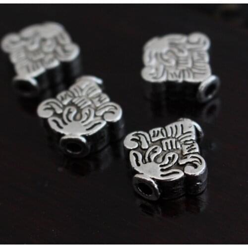 10pcs/lot Tibetan Silver Fishtail Pendant Beads Alloy Craft Manual Bracelet Necklace Spacer Fitting Good Luck DIY Jewelry Making