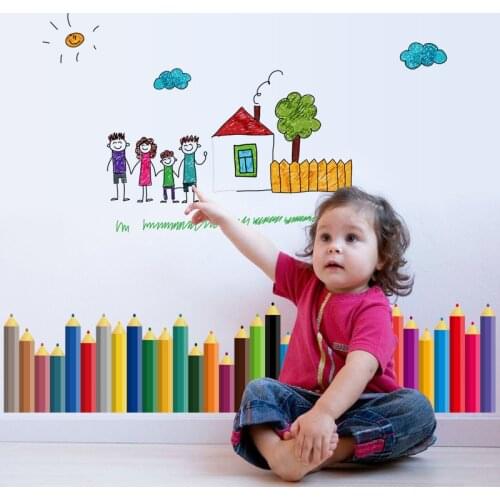 Color Wall Skirting Removable Waterproof Wall Sticker for Kids Childrens Living Room Baseboard