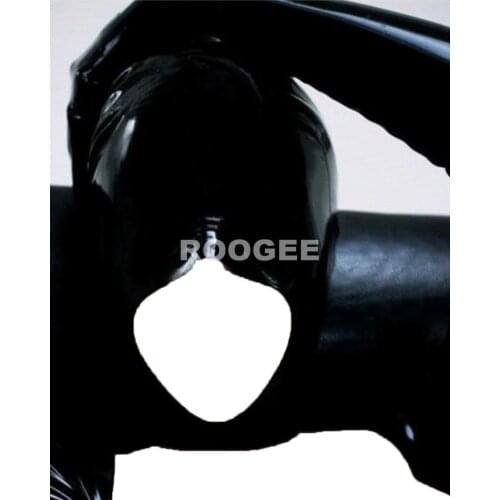 Fast shipping! latex fashion hoods open nose and mouth