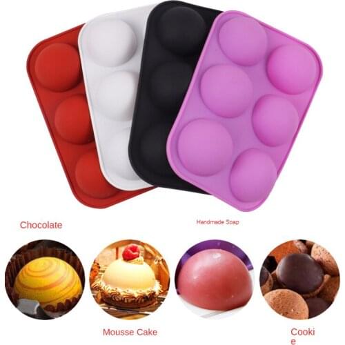 6 Semicircle Cheese Mousse Silicone Cake Decorating Mold For Baking Mould Dessert Mousse Pastry Pan Bakewar Tools Kitchen Tools