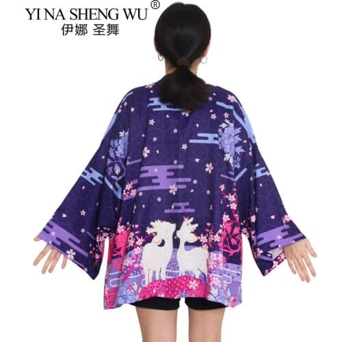Kimono Japanese Style Women Yukata Chinese Kimonos Cosplay Fashion Haori Obi Japanese Harajuku Kimono Shirts Streetwear Clothing