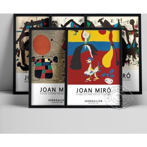Joan Miro Exhibition Museum Poster, The Smile Of The Flamboyant Wings Wall Stickers, The Farmer And His Wife Home Decor Prints