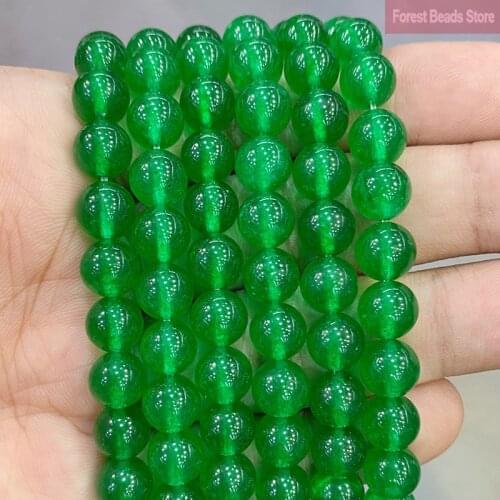 Natural Stone Smooth AAA Dark Green Jasper Jades Round Beads DIY Bracelet Necklace for Jewelry Making 15"Strand 4 6 8 10 12 14MM
