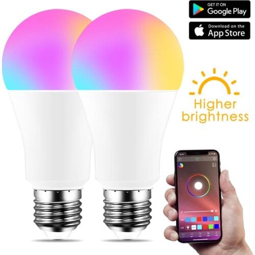 New Wireless Bluetooth 4.0 Smart Bulb home Lighting lamp 10W E27 Magic RGB +W LED Change Color Light Bulb Dimmable IOS /Android