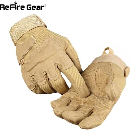 ReFire Gear Army Combat Tactical Gloves Men Military Police Soldiers Paintball Full Finger Gloves Male SWAT Fight Shoot Mittens