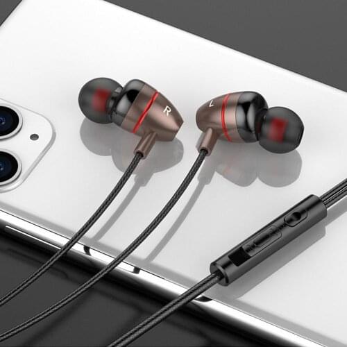 Wired Headphones Noise Cancelling Stereo In-Ear Earphone Bass Sport Music Headset With Mic 3.5mm Jack Universal