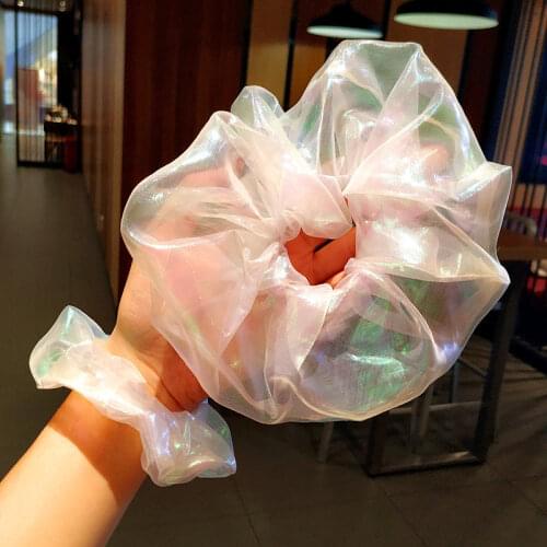 New Mermaid Over Oversized Scrunchies Organza Hair Ties Elastic Hair Band for Women Girls Hair Ties Rope Hair Accessories Set