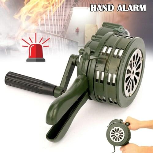 Hand Crank Siren Horn 110dB Manual Operated Metal Alarm Air Raid Emergency Safety VDX99