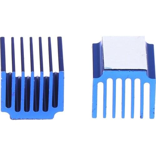 Blue Aluminum Stepper Driver Heatsinks Cooler 15*14.5*13mm With Adhesive For TMC2100 LV8729 3D Printer Parts 2pcs