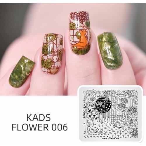 KADS Nail Stamping Plates Flower 006 Romantic Night Image Nail Art Templates Stamp Stencil for Nails Manicure Tools