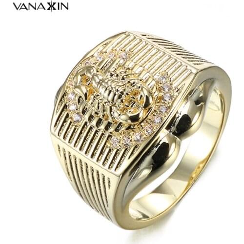 VANAXIN Scorpion Shape Rings For Men Hip Hop Jewellery Fashion Brass Punk Ring Animal Finger Ring High Quality Gift Box Brincos