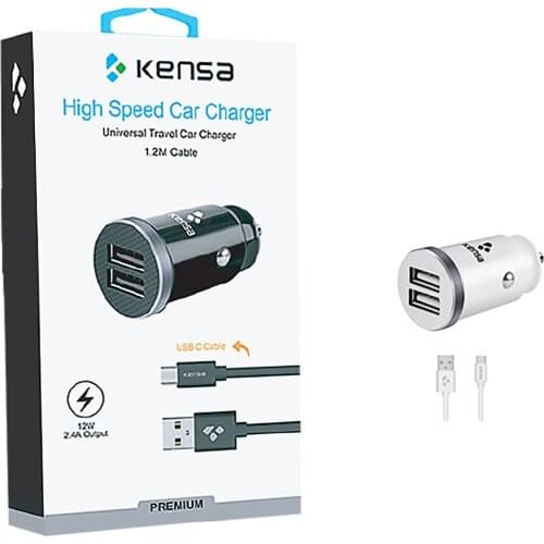 CR-86 USB-C Car Charger Cigarette Lighter All Types Mobile Phone Charger Smart Phone Dual USB Charging