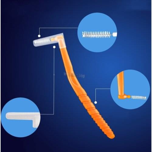 10pcs / set L-shaped push-pull interdental brush teeth whitening teeth clean teeth orthodontics oral care toothpick toothbrush