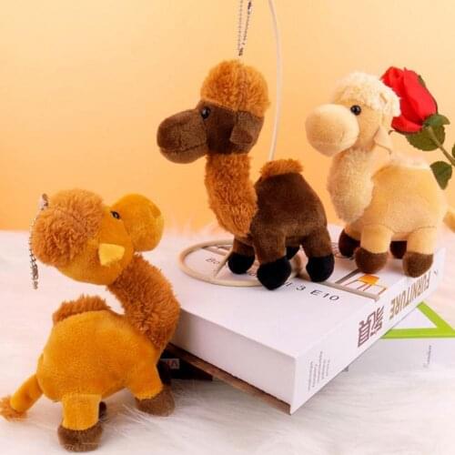 1pc Plush Camel Doll Lifelike Cuddly Animal Keychain Toy for Kids Car Bag Key Chain Key Ring Pendant Jewelry Kid Gifts