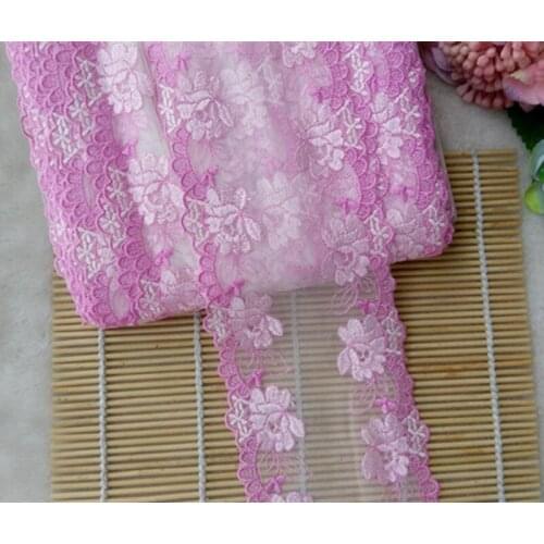 10Yards 9cm Wide Floral Lace Edge Fabric Trim Bilateral Trims Ribbon Underwear Clothing Material Fashional