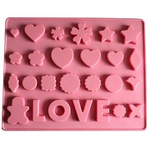 26 Cavities Love Silicone Ice Tray Cake Candy Making Moulds Cake Pans Handmade DIY Chocolate Decorating Molds