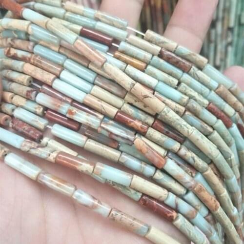 30pcs nature imperial jasper tube shape for women bracelets making size 4x13mm more colors availble new arrived wholesale price