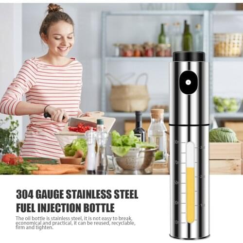 304 Stainless Steel Oil Spray Bottle Barbecue Kitchen Cooking Grilling Roasting Oil Pot Soy Sauce Seasoning Bottle With Scale