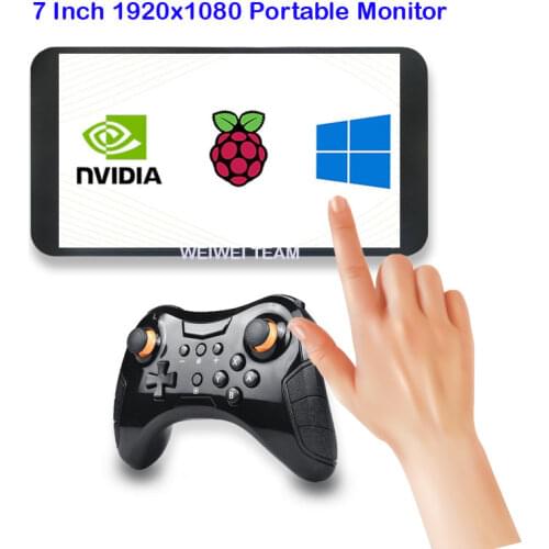 7 Inch Touch Monitor 1920x1080 Portable Pocket IPS Screen For Raspberry Pi PS4 Switch Xbox TV Box PC Camera HDMI-Compatible