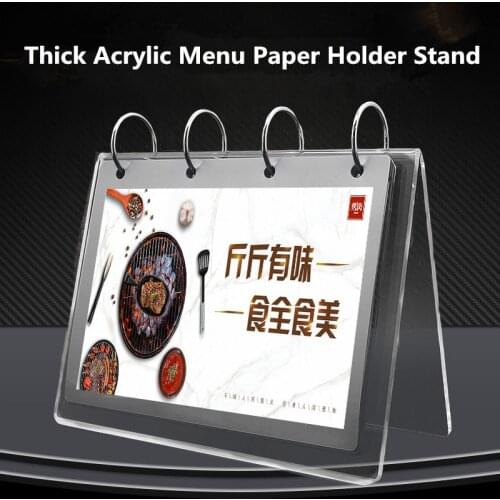 A6 Clear Double Sided Acrylic Menu Paper Desktop Counter Poster Holder Sign Price Name Card Label Display Stand