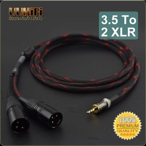 HIFI 3.5mm to 2 XLR Stereo Audio Cable / Canare cable with Magnetic ring for Mp3 DAC AMP / DIY 0.5M - 5M