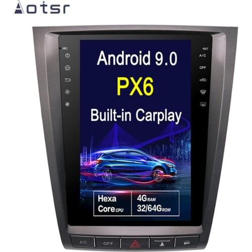 AOTSR New Pure Android 9.0 Tesla style PX6 WIFI Car GPS Navigation For Lexus GS GS300 GS460 GS450 GS350 Multimedia Player SWC