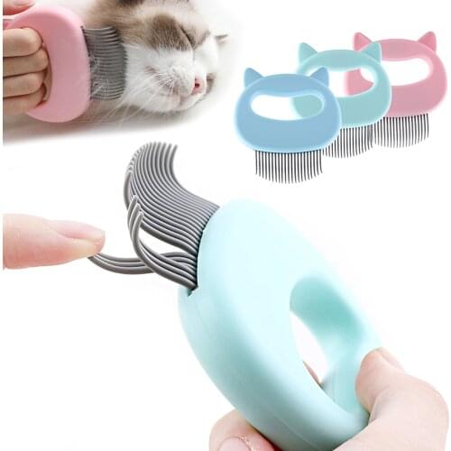 Safe soft Comb teeth Pet Massage Brush Cute Shell Shaped Handle Pets Grooming Massage Cats Dog Combs Remove Loose Shedding Hairs