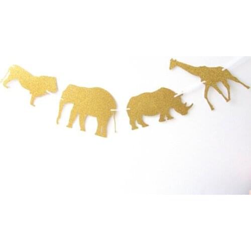 Glitter safari jungle animals Garlands Baby Shower Tribal Banner birthday Christening Baptism Gender Reveal party decorations