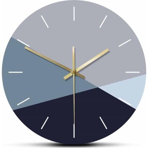 Blue and Grey Color Large Wall Clock Cold Tone Color Tinge Modern Fashion Home Decoration Wall Hanging Watch