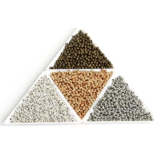 Fashion 3.2mm diameter, 1.0mm hole, 26g(500pcs) Metal Round Ball Iron Loose Beads For Necklace Bracelet DIY Jewelry Making