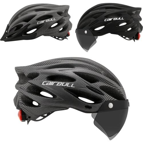 Cairbull Ultralight Cycling Helmet With Removable Visor Goggles Bike Taillight Intergrally-molded Road MTB Helmets dropshipping