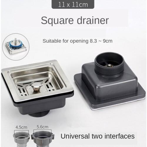Stainless steel sink square drainer Kitchen Drains Strainers filter dregs deodorant hose Flume with overflow basin pipe kit