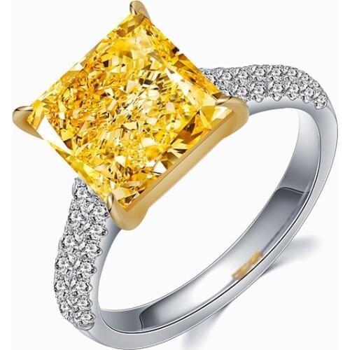 Hot Sale Custom Jewelry 4.0ct Princess Cut Crystal Wedding Rings Couple For Women From Shenzhen Factory