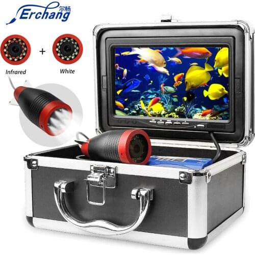 Erchang Underwater Fishing Camera 1000TVL 7" 15M /30M 12pcs White + 12pcs Infrared Camera Ice/Sea Fishing