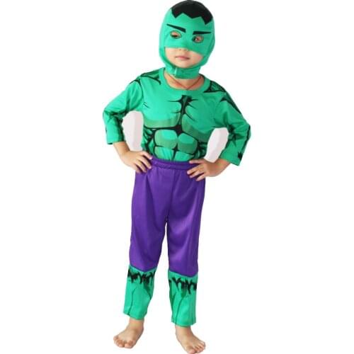 Halloween costumes Boys Cosplay clothing Role-playing The Hulk(comics) model clothing (Coat + pants +hood )size:S-XXL