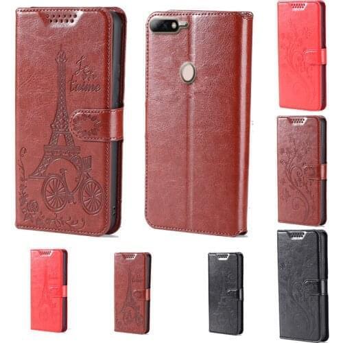 For Huawei Y6 Prime 2018 butterfly flower Tower Flip Leather Wallet Phone Case For Huawei Y7 Prime 2018 Phone cover card slot