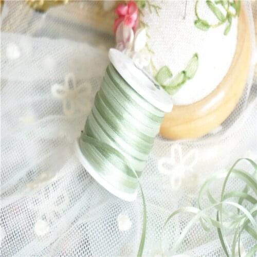 2mmX20m/roll variegated colors of 100% pure silk embroidery ribbon thin taffeta high quality silk ribbon Anya Ribbon Handcraft