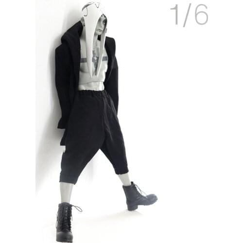 Hot Sales 1/6th Fashion Trendy Black Coat Short Pants Trousers For Usual 12inch Doll Figures Accessories