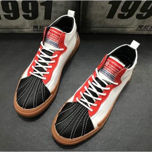 New handmade High quality Fashion Male Footwear Sneakers Outdoor high top shoes Men Casual Walking shoes short boots A11-50